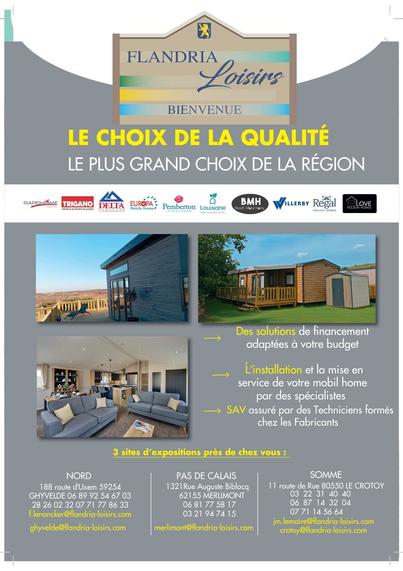 Flandria Loisir : vente de mobil-home neuf et occasion